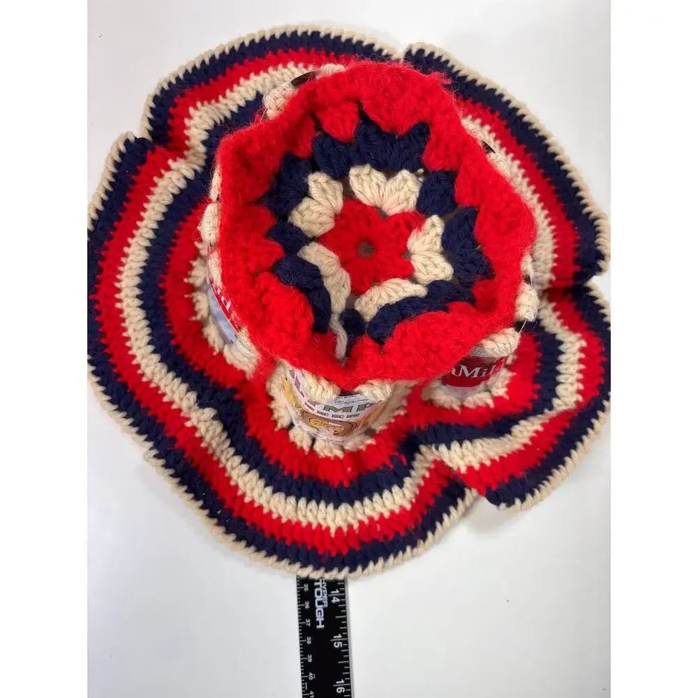 VTG Crochet Beer Can Hat Americana Schmidt‎ Schlitz Olympia Novelty Breweriana
